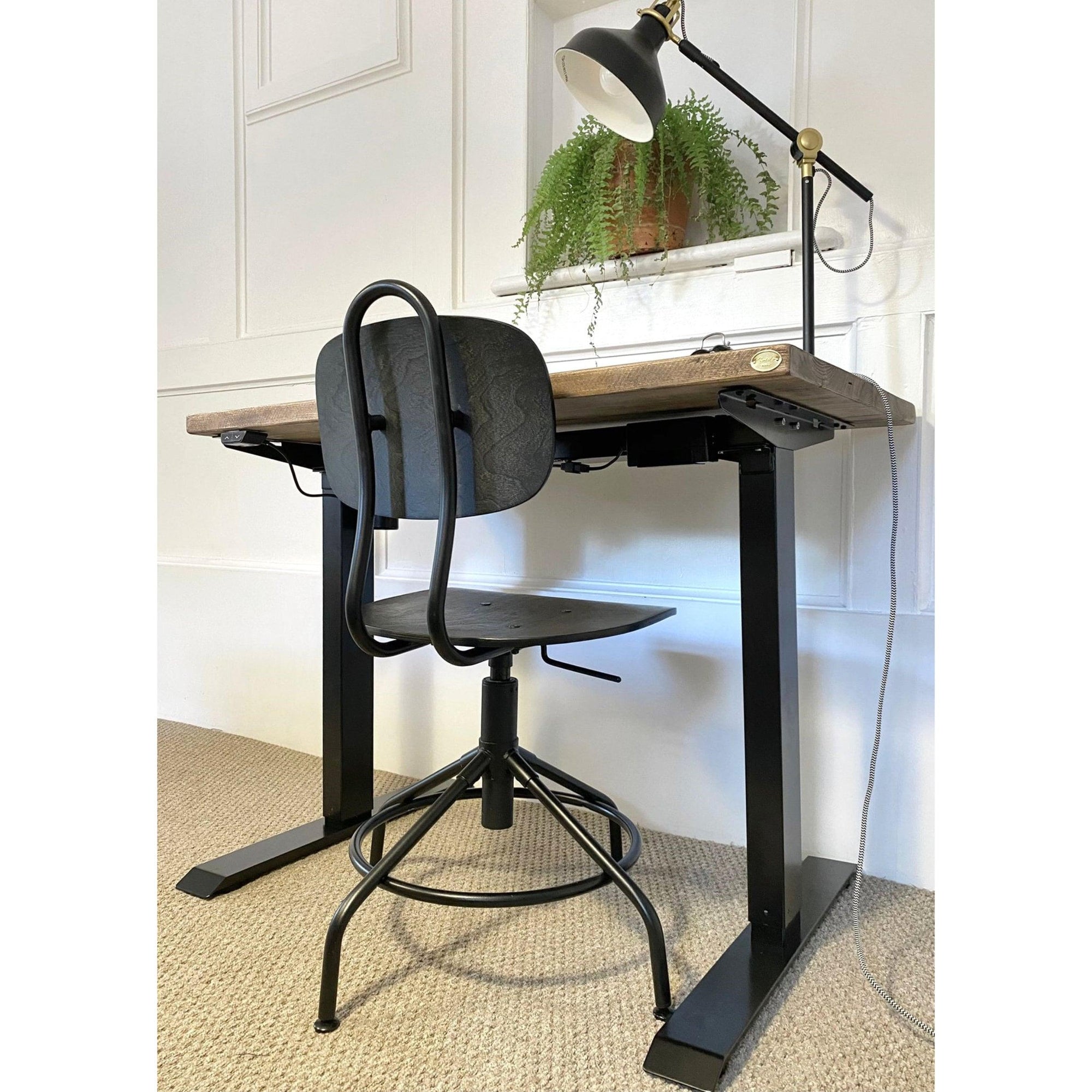 Height Adjustable Sit-Stand Desk with Reclaimed Wooden Top, CUSTOMISABLE