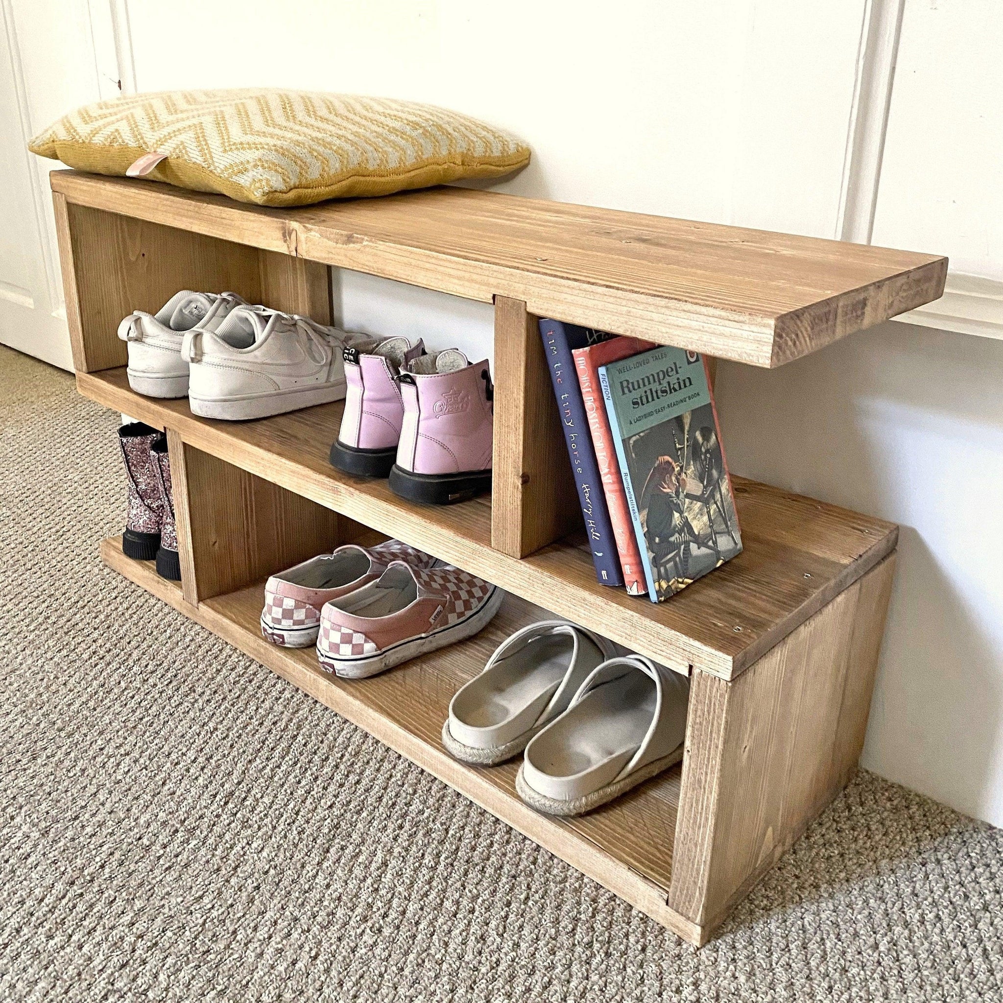 ANA: Reclaimed Wooden Shoe Rack - RizAndMicaMake