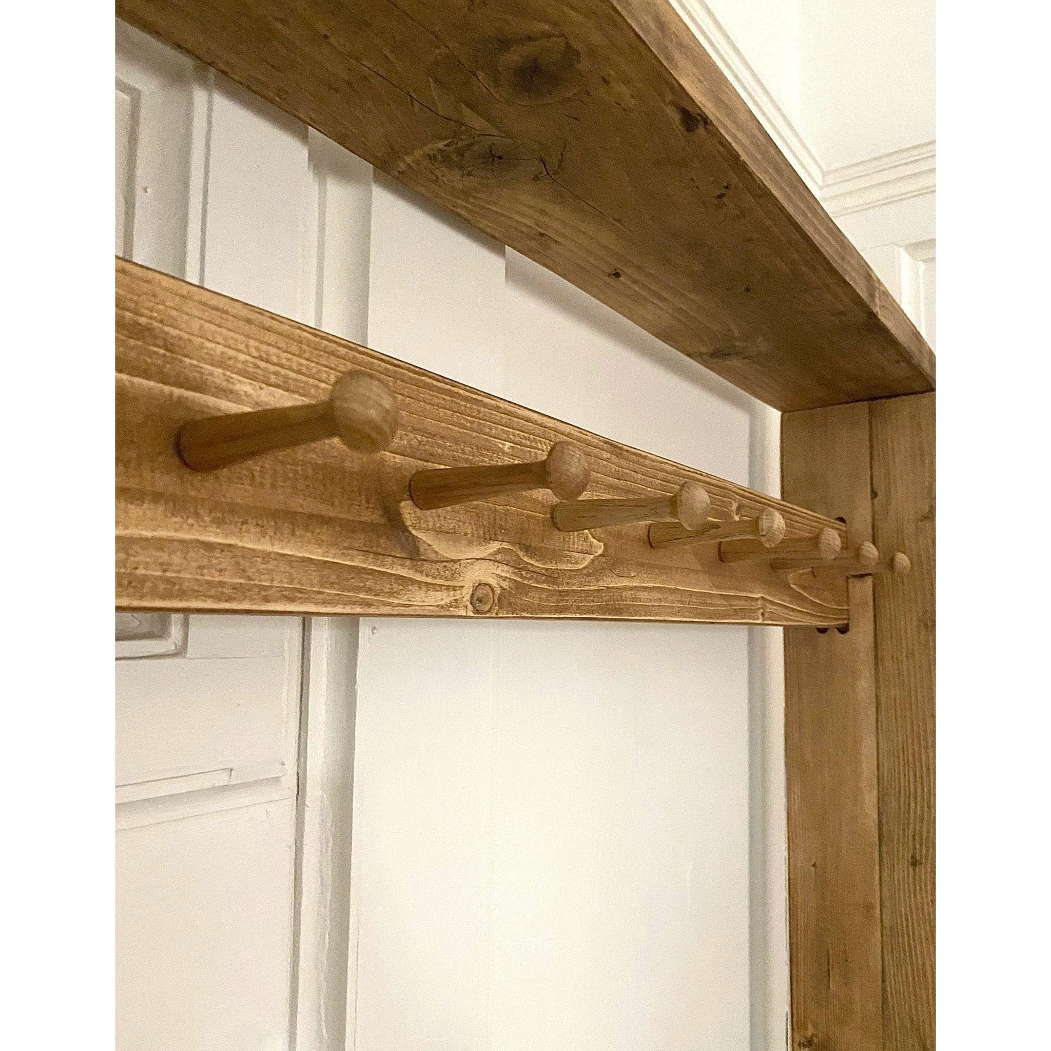 Coat Rack Storage Unit KIRB: Reclaimed Wood Hallway Storage Unit Coat Rack - RizAndMicaMake