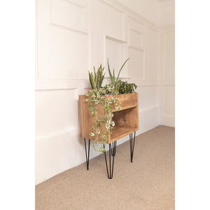 Reclaimed Handmade Wood Indoor Planter and Storage Unit with Hairpin Legs for Houseplants, Choice Of Colours