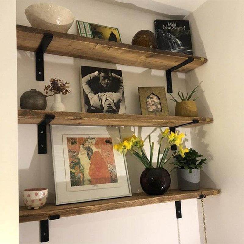 Shelf with Modern Cast Steel Brackets - RizAndMicaMake